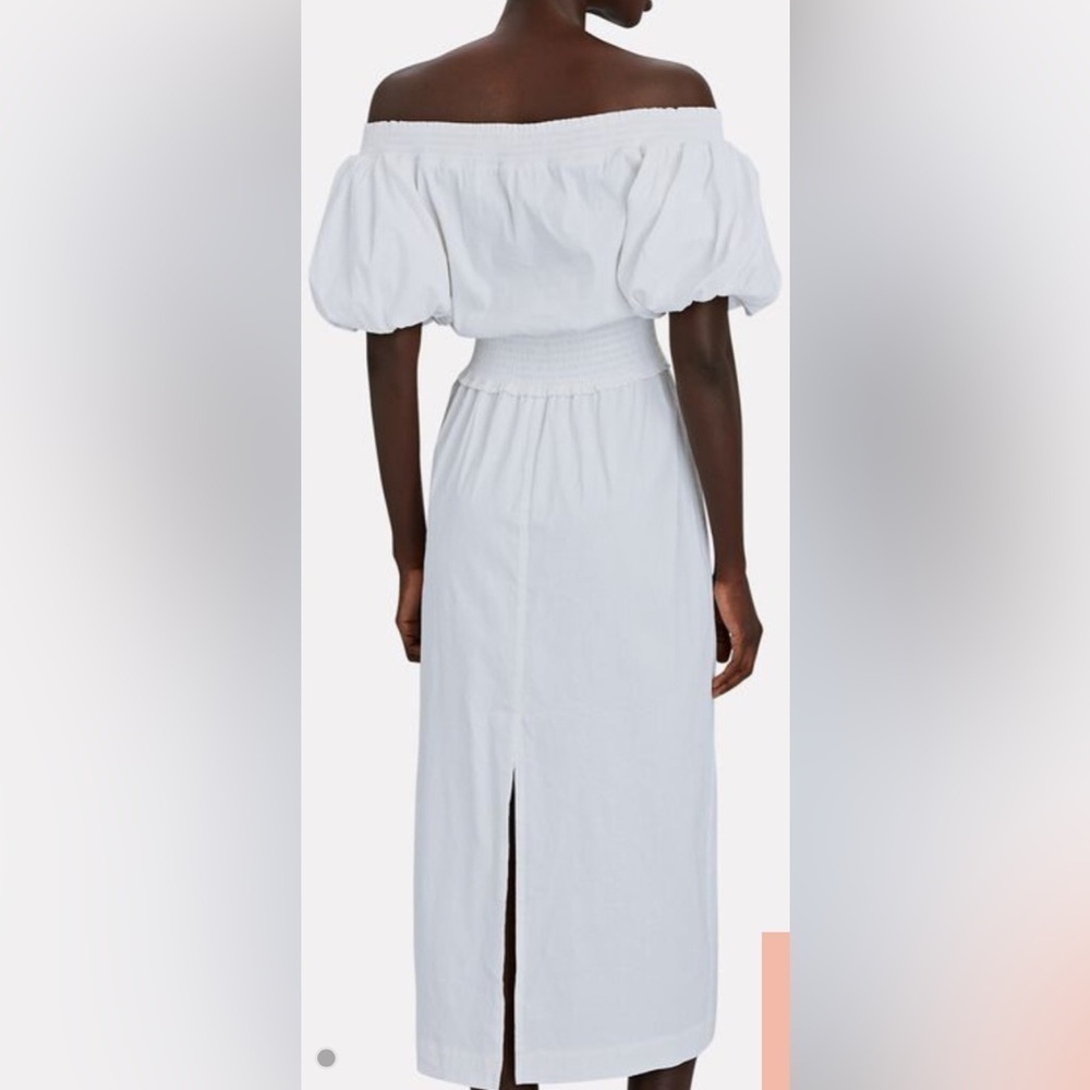 A.L.C. Adena White Off Shoulder Midi Dress Puff Sleeve Size 2 NWT - Picture 4 of 10
